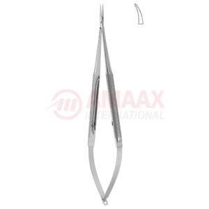 Micro-needle-holder-with-catch-curved-