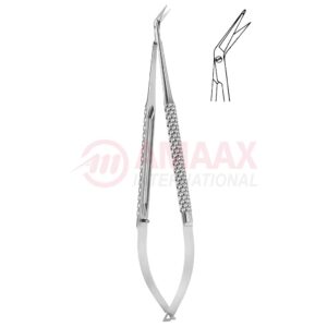 Toledo-spring-type-vascular-micro-scissors-sharp-round-45-1-blade-buttoned