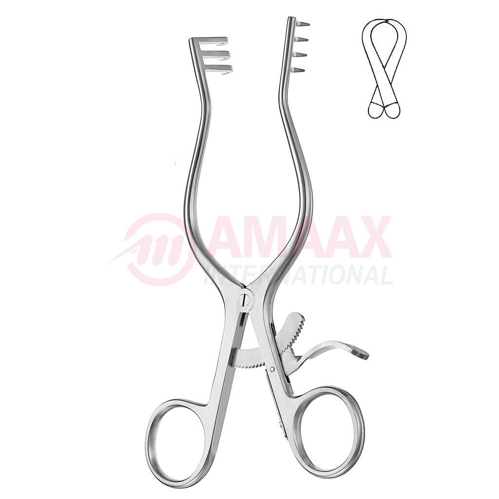 Weitlaner Self Retaining Retractor 16.5cm Semi Sharp 3 X 4 Prong 1 Weitlaner-retractor-semi-sharp16.5-cm-3-x-4