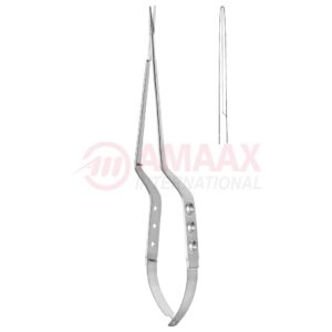 Yasargil-micro-scissors-bayonet-3-hole-type-handle-staright-long-blade