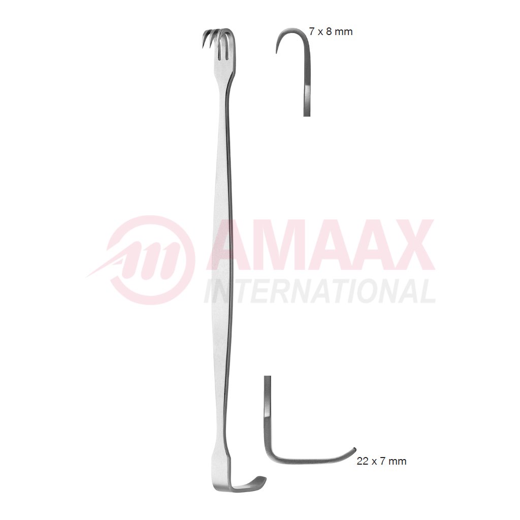 SENN MILLER Baby Retractor Sharp/Blunt 3 Teeth 8x7 - 22x7 Spatula-Handle Flat 1 senn-miller-baby-retractor