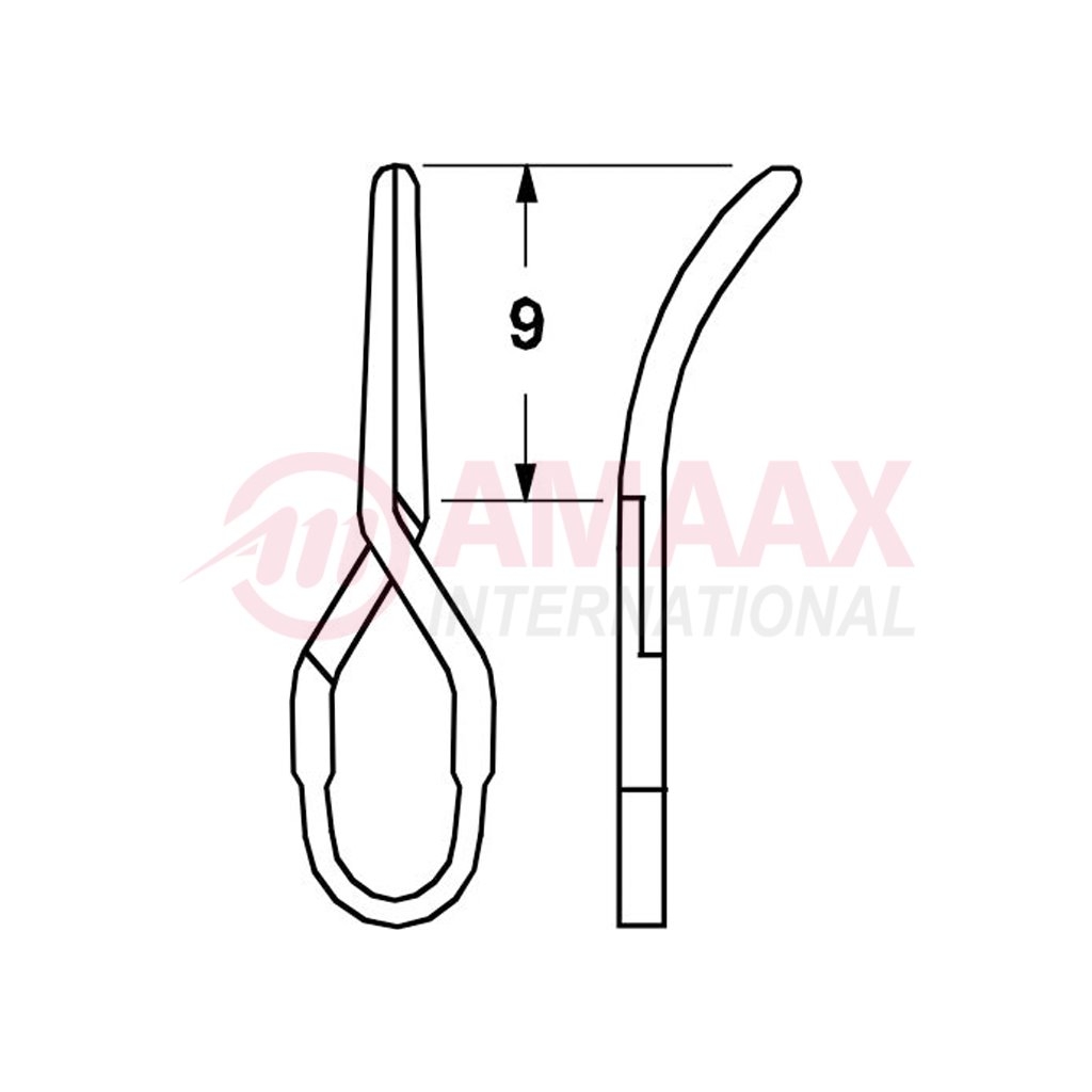 standard vessel clip 9mm light curved no implants 40.567.52
