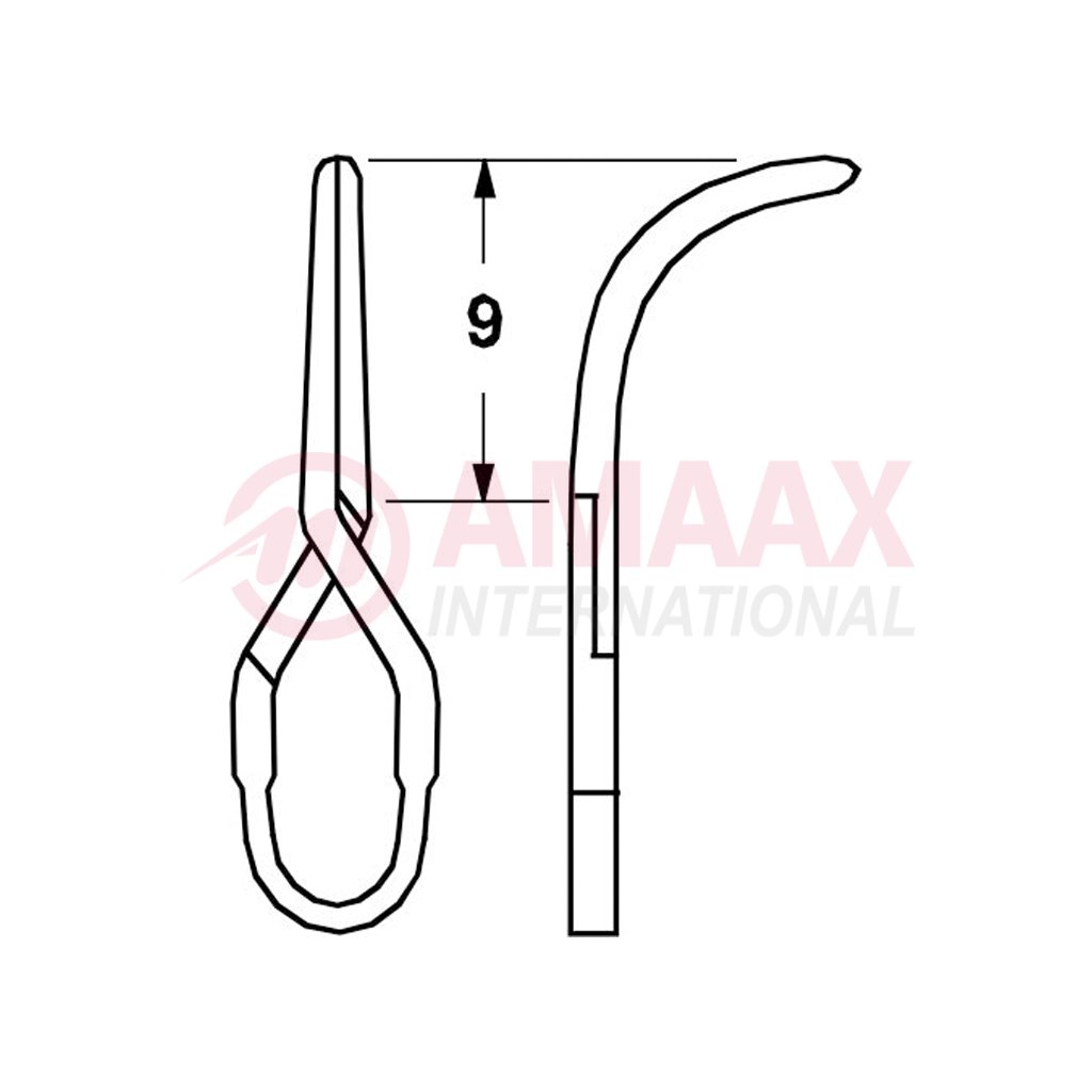 standard vessel clip 9mm strng curved no implants 40.567.54