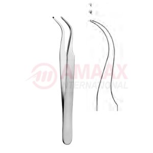 watchmaker forceps curved 1x2 teeth