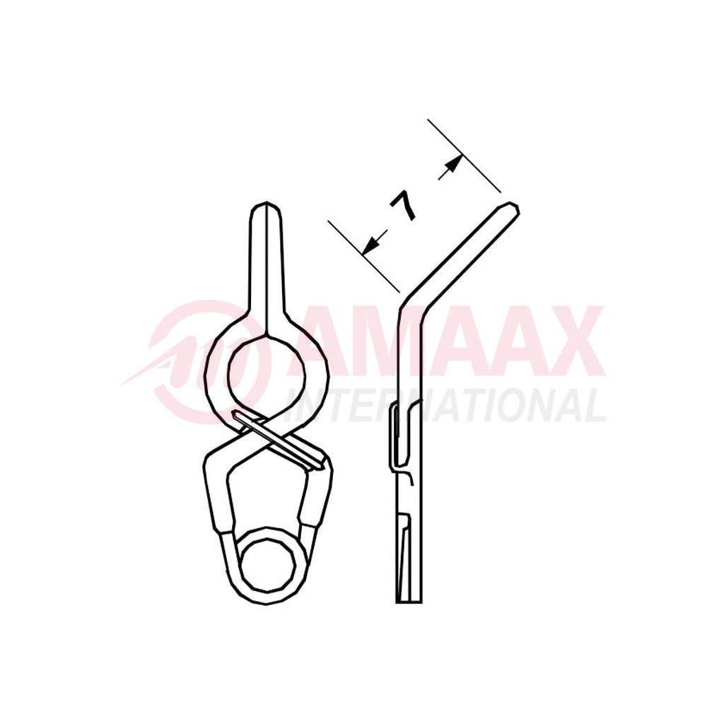 YASARGIL Aneurysm Clips, Standard, Permanent, Fenestrated 3.5mm, 7mm Angled 45 Degree, Closing Force 150 gms, Opening 6.5mm 1 yasargil-clip-standard-perm-gef-3.5-40.561.11-40.561.12