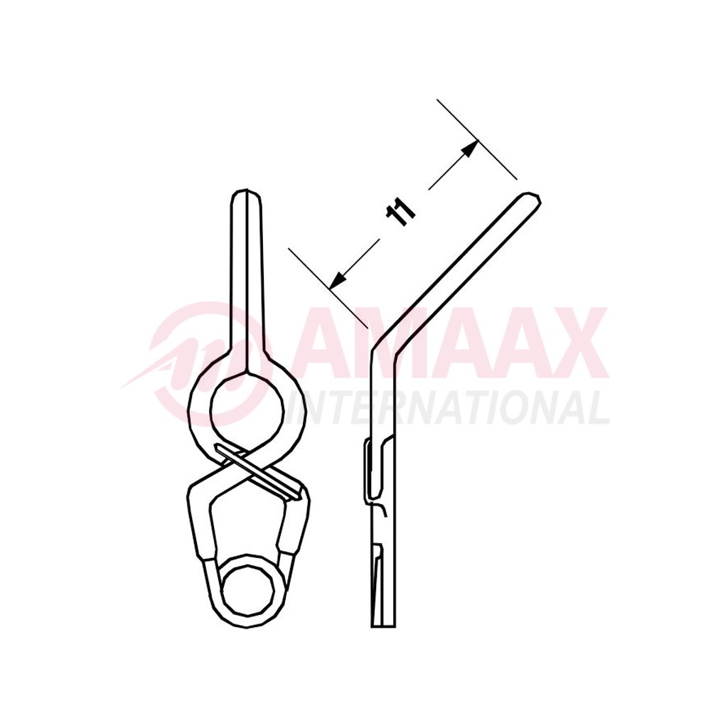 YASARGIL Aneurysm Clips, Standard, Permanent, Fenestrated 3.5mm, 11mm Angled 45 Degree, Closing Force 180 gms, Opening 7.2mm 1 yasargil-clip-standard-perm-gef-3.5-40.561.14-40.561.15