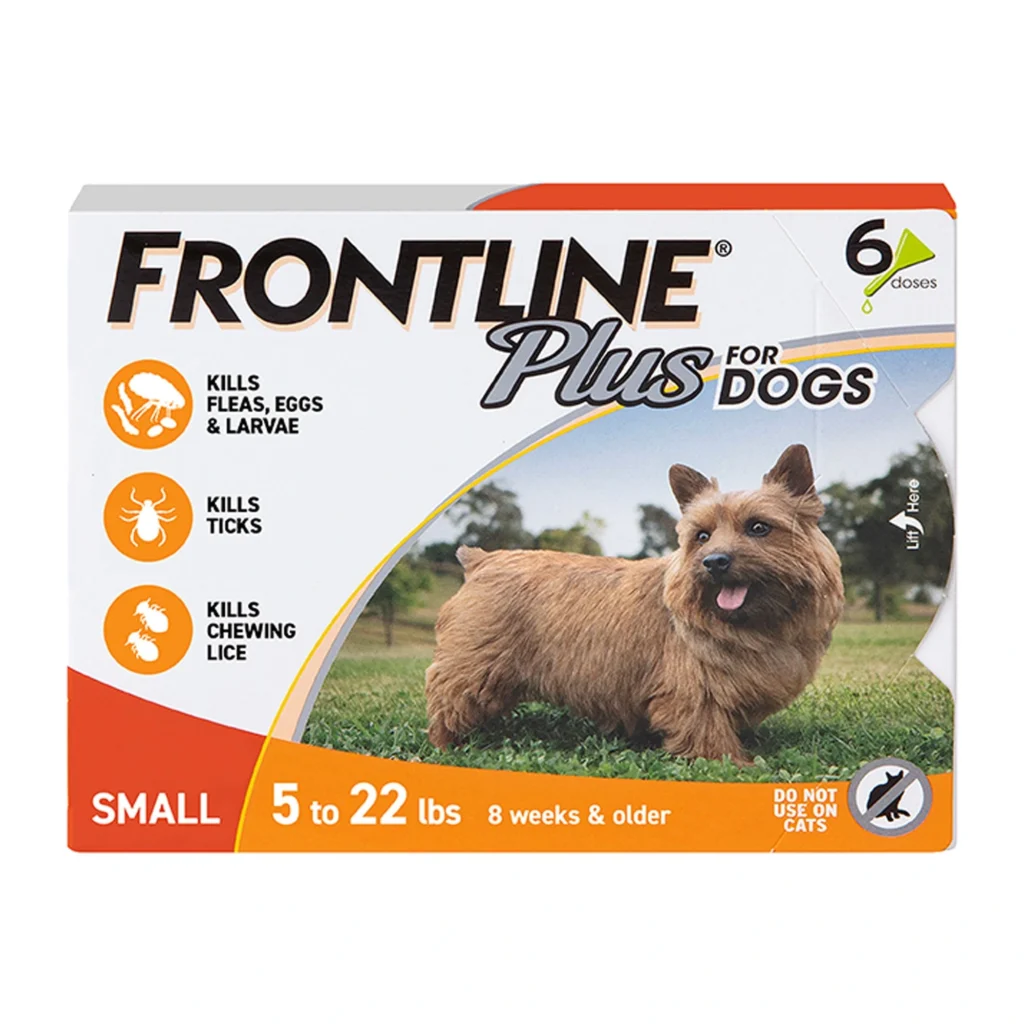 Frontline Plus Flea and Tick Treatment for Small Dogs 5-22 lbs – 6 Monthly Doses Waterproof Flea & Tick Protection