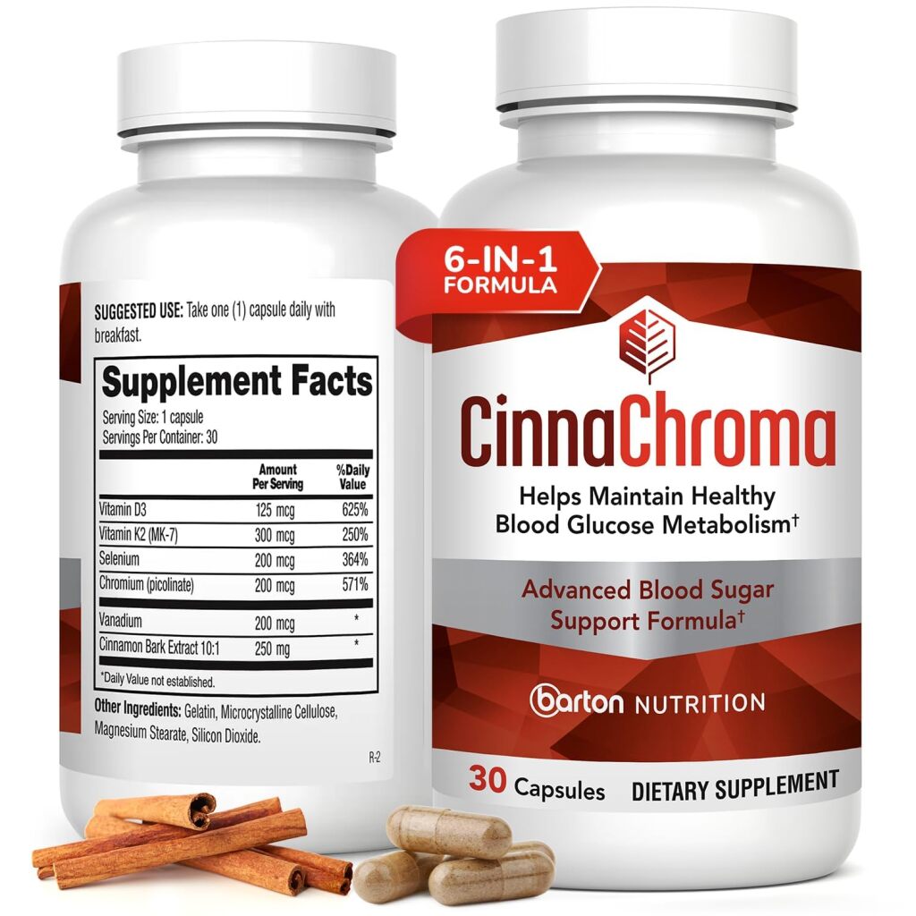 CinnaChroma 30 Capsules – Cinnamon Chromium Supplement for Blood Sugar Metabolism & Healthy Glucose Support