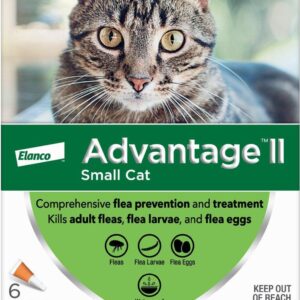 Advantage II Flea Treatment for Small Cats 5-9 lbs – 6 Monthly Doses Flea Control & Protection for Cats