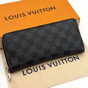 Louis Vuitton Damier Graphite Zippy Vertical Wallet – Luxury Men’s Long Wallet with Card Slots & Secure Zip Closure