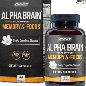 Alpha Brain Memory & Focus Supplement 90 Capsules – Nootropic Cognitive Support Formula for Memory, Focus & Mental Clarity