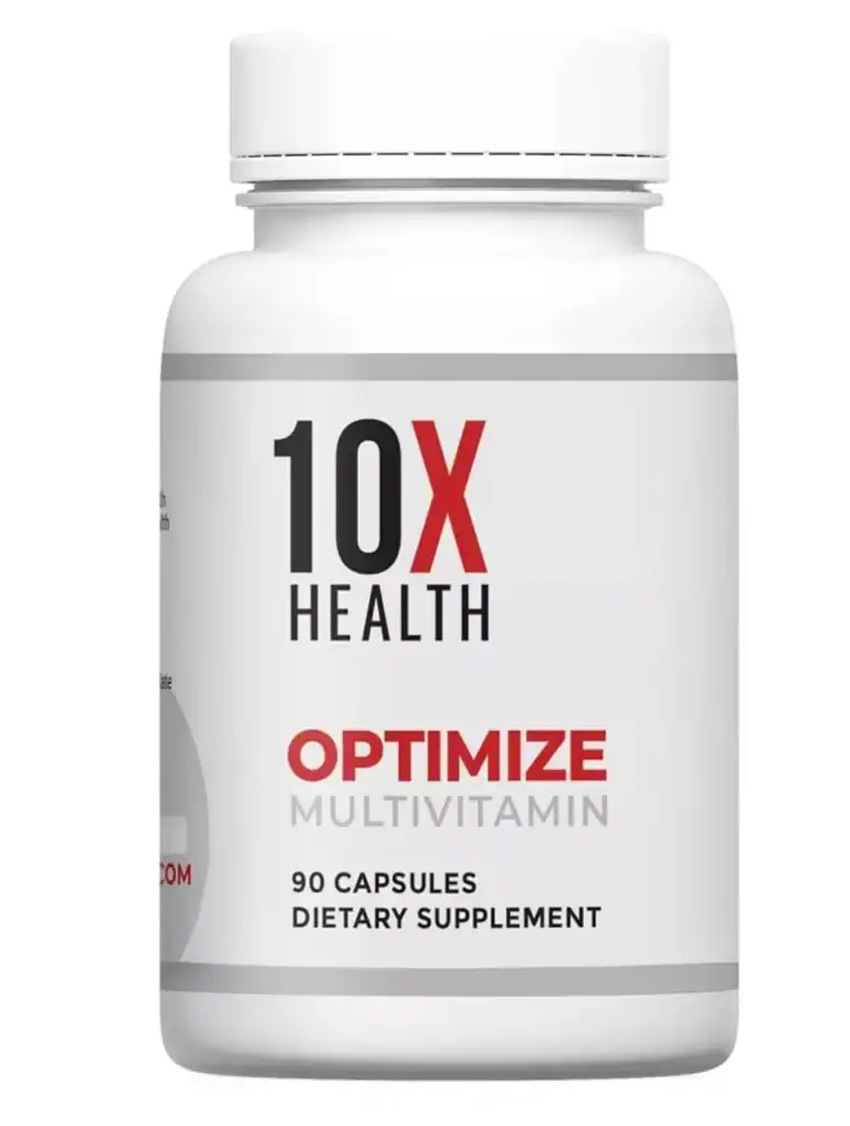 10X Health Optimize Methylated Multivitamin 90 Capsules | 34-in-1 Daily Vitamins & Minerals with 5-MTHF, Methyl B12, NAC, Magnesium & Zinc