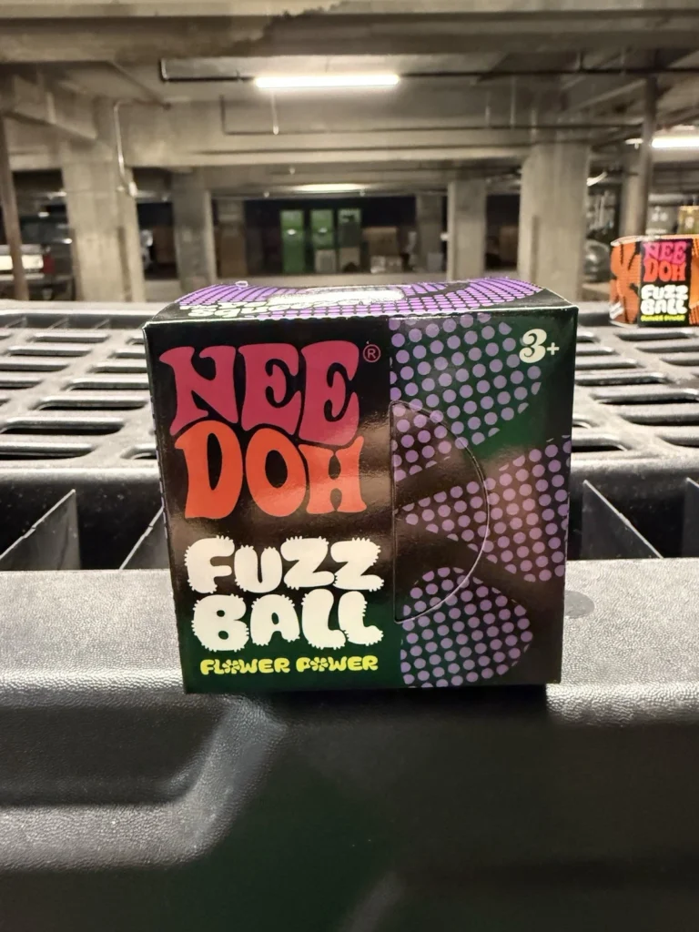 NeeDoh FUZZ Ball Flower Power Squishy Stress Ball – Soft Sensory Fidget Toy for Stress Relief