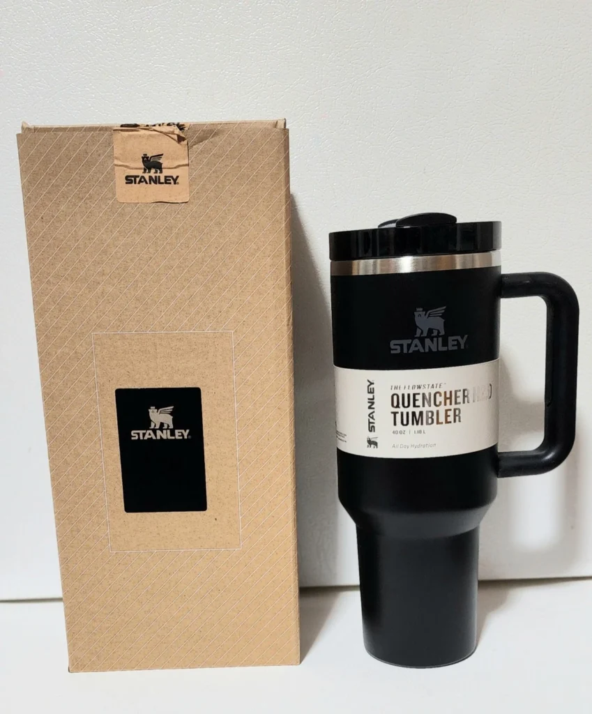 Stanley Quencher H2.0 FlowState 40oz Tumbler Black – Stainless Steel Vacuum Insulated Travel Cup with Handle & Straw