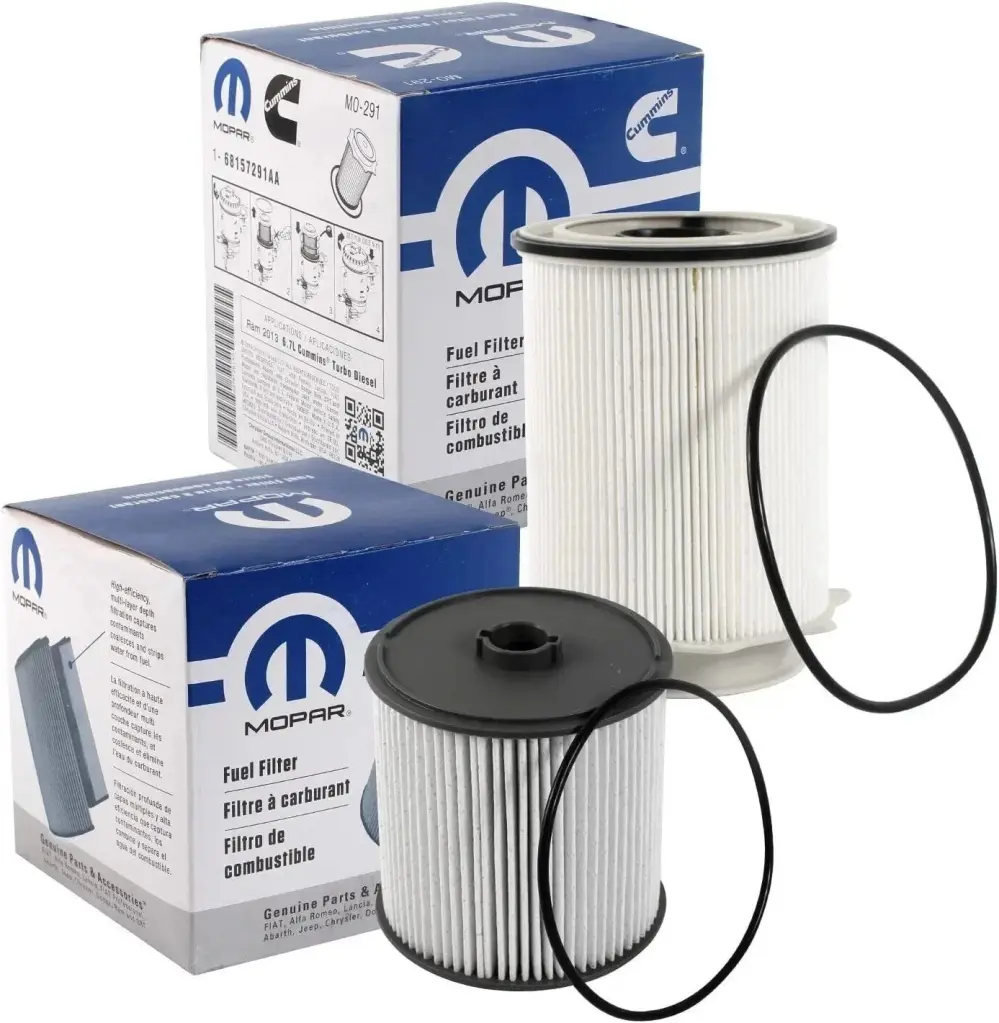 Mopar Fuel Filter 68157291AA Diesel Engine Replacement Filter 2 Pack – OEM Quality Fuel System Protection for Ram Cummins Trucks