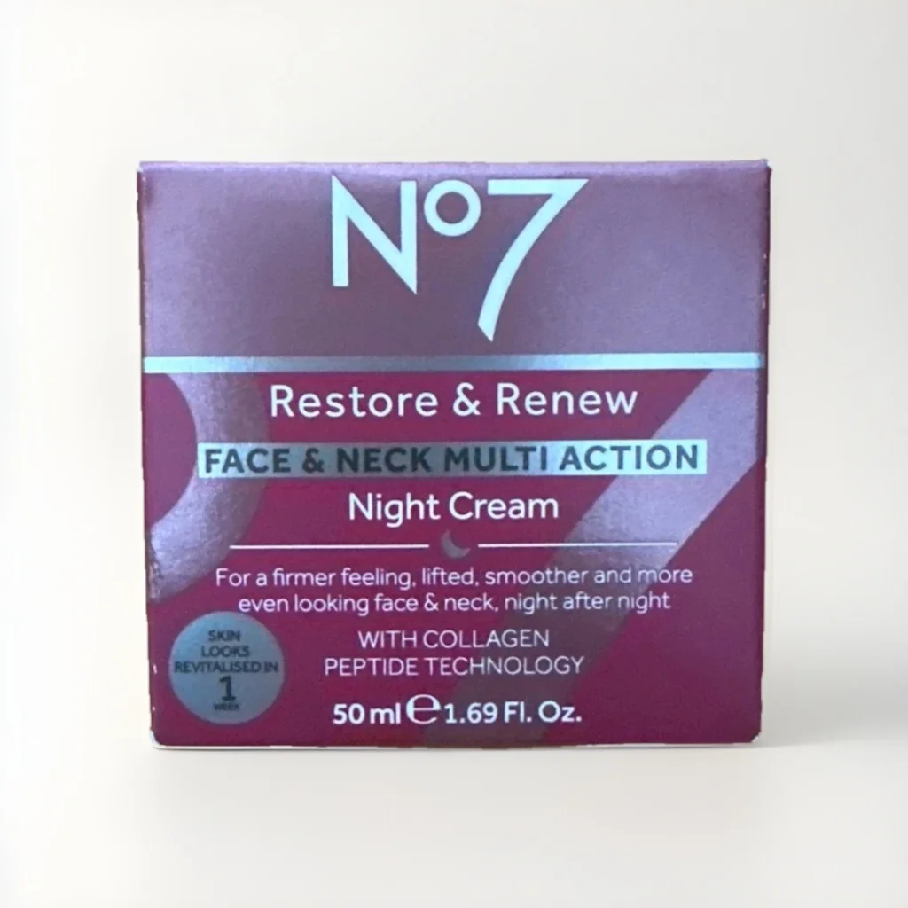 No7 Restore & Renew Multi Action Night Cream for Face & Neck 50ml – Anti-Aging Moisturizer