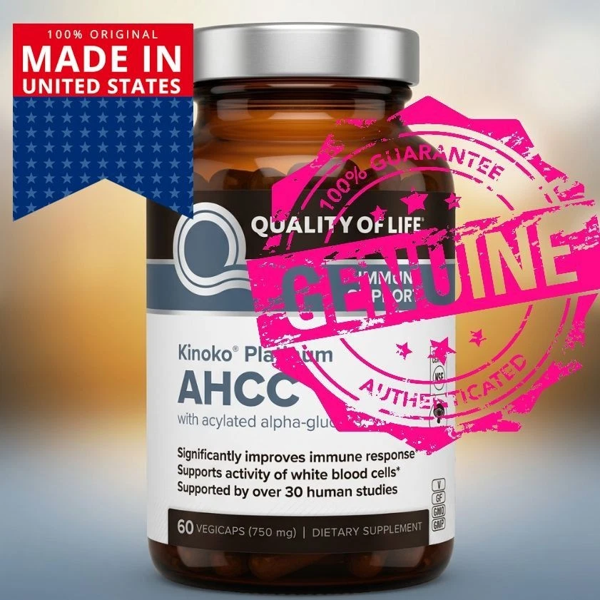 Quality of Life Labs Kinoko Platinum AHCC 750mg 60 Capsules – Advanced Immune Support Supplement