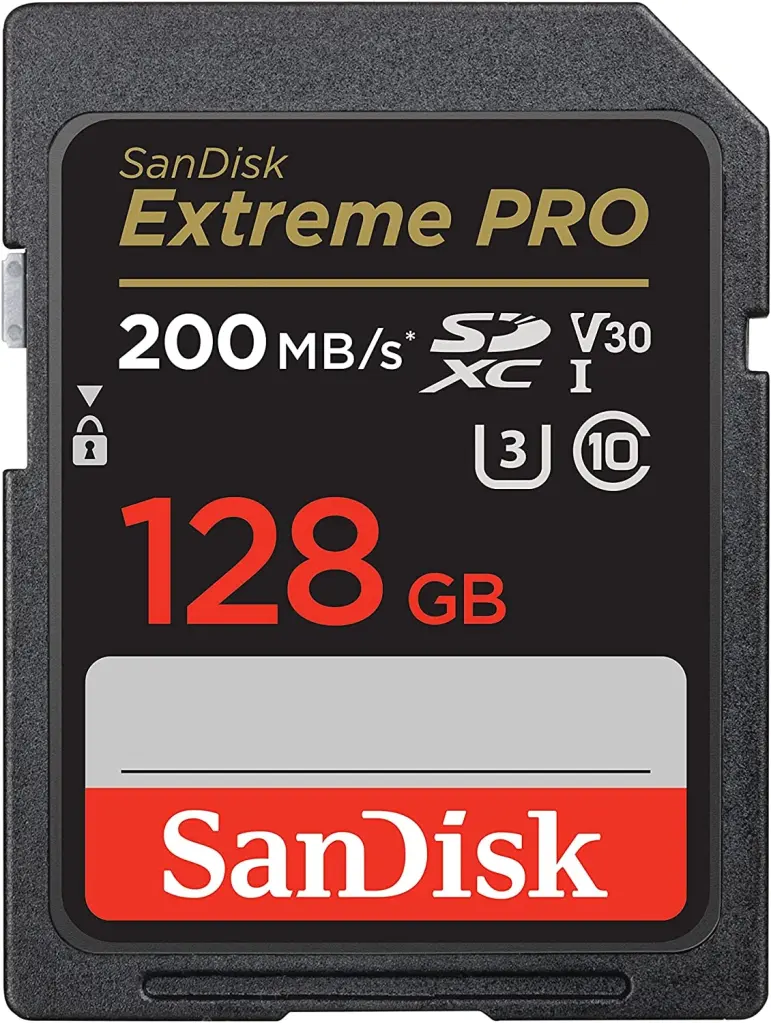 SanDisk 128GB Extreme PRO SDXC UHS-I Memory Card – U3 V30 C10 4K UHD High Speed SD Card SDSDXXD-128G-GN4IN