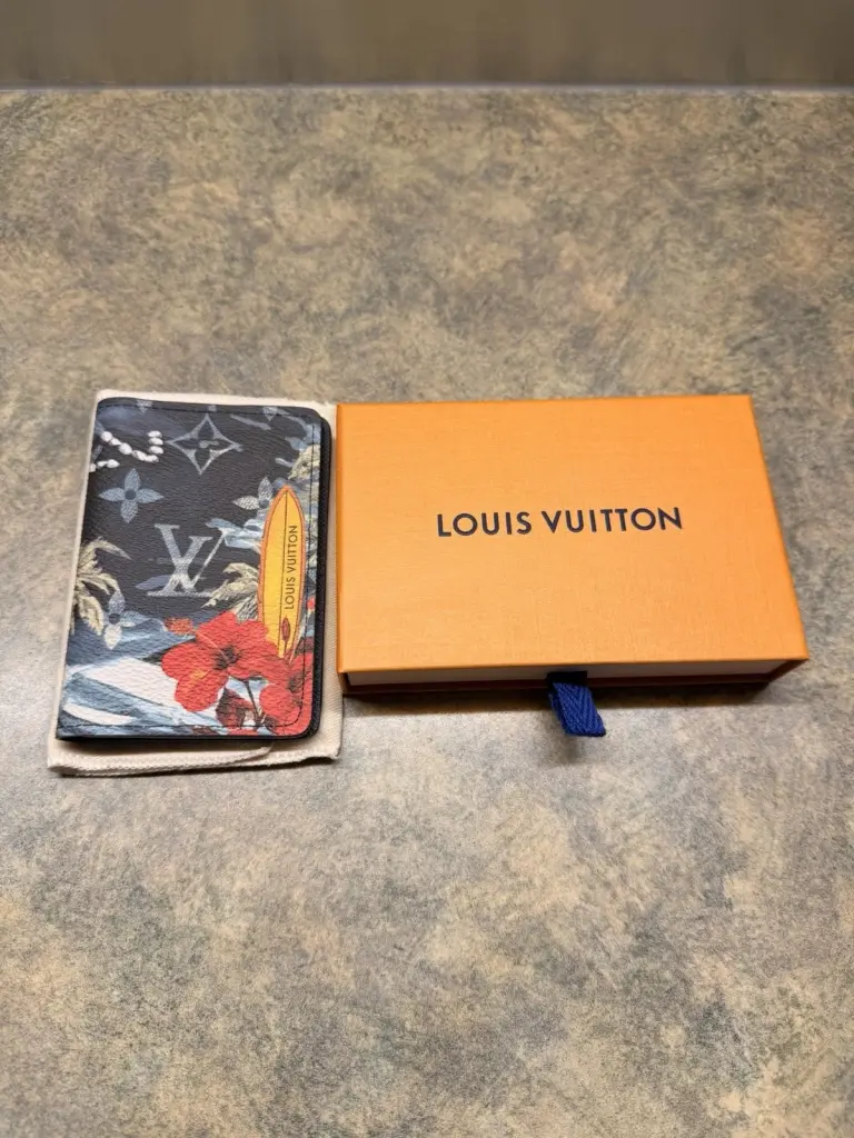 Louis Vuitton Monogram Surfin' Blue Pocket Organizer Wallet | Men's Bifold Card Holder | Premium Leather Designer Wallet