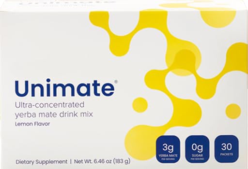 Unicity Unimate Lemon Drink Mix | 30 Sachets | Natural Lemon Flavor | Energy & Metabolism Support Beverage