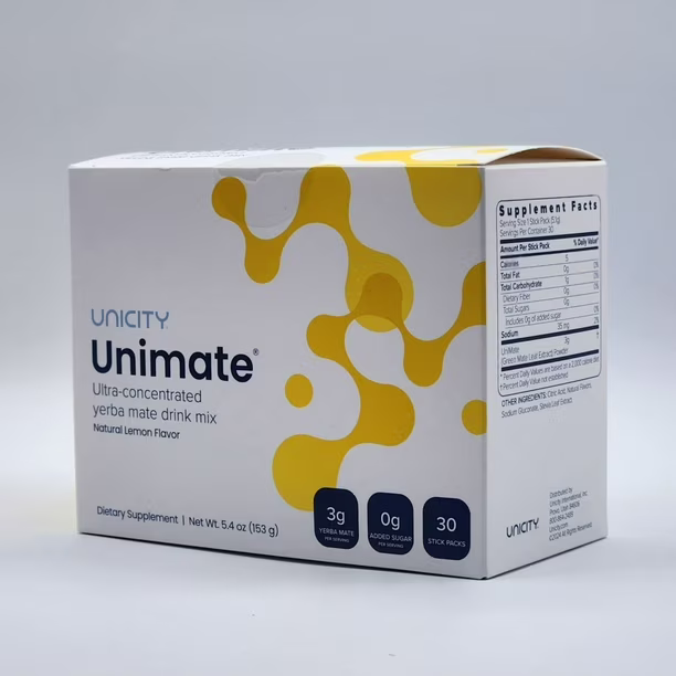 UNICITY UNIMATE Lemon Ginger Flavor Drink Mix Serving size 1 Stick Pack 30 Stick Packs 58673e40 6194 4c6a a94c cfa3751c34bd 426ca0f9985eebe0ad7272e510c201f5