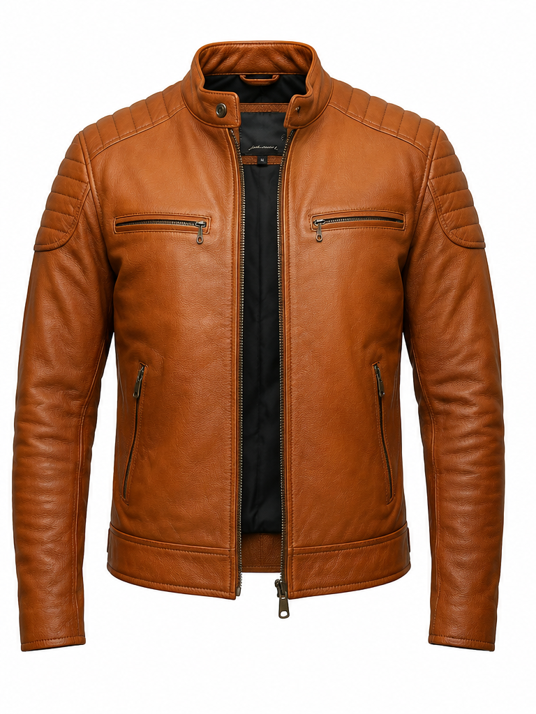 cognac jacket front