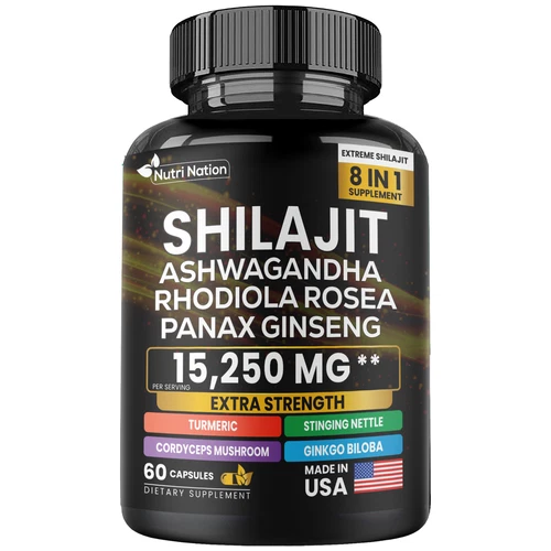 Shilajit Multivitamin with Turmeric, Ashwagandha, Ginger & Cordyceps Mushroom | Daily Herbal Wellness Supplement for Men & Women