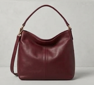 burgundy hobo bag front