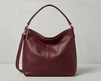 burgundy hobo bag front