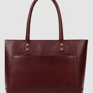 burgundy tote bag back