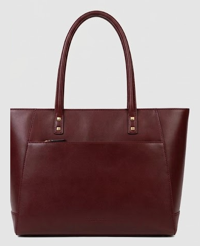 burgundy tote bag back