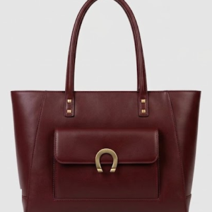 burgundy tote bag front
