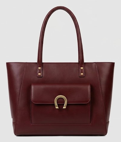 burgundy tote bag front