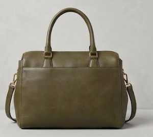 olive satchel bag back