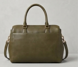 olive satchel bag back