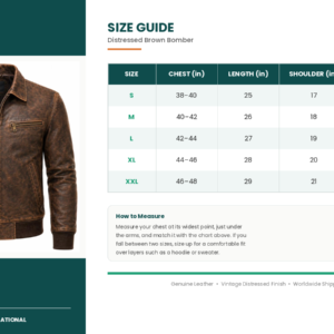 Men's Genuine Leather Bomber Jacket – Distressed Brown Vintage Style - Image 4