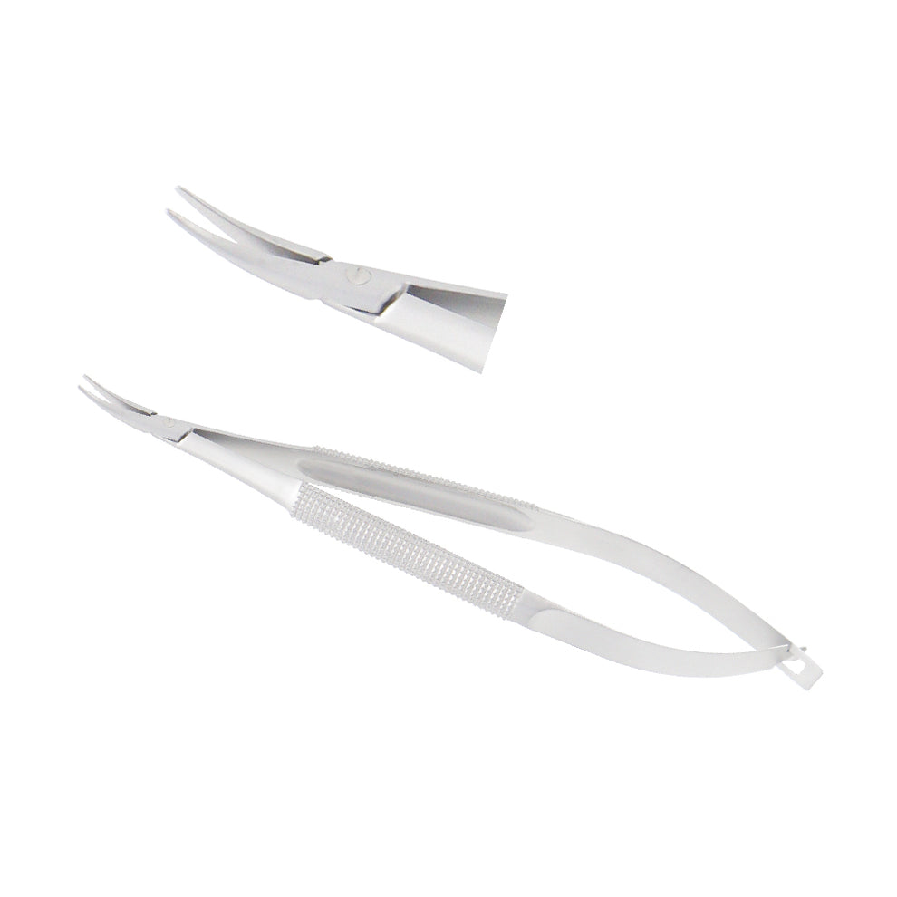 Barraquer Micro Needle Holder curved 1 mm without lock overall length 12 5 cm
