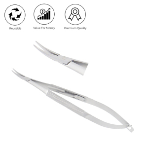 Barraquer Micro Needle holder curved 1 mm with lock overall length 12 5 cm 1