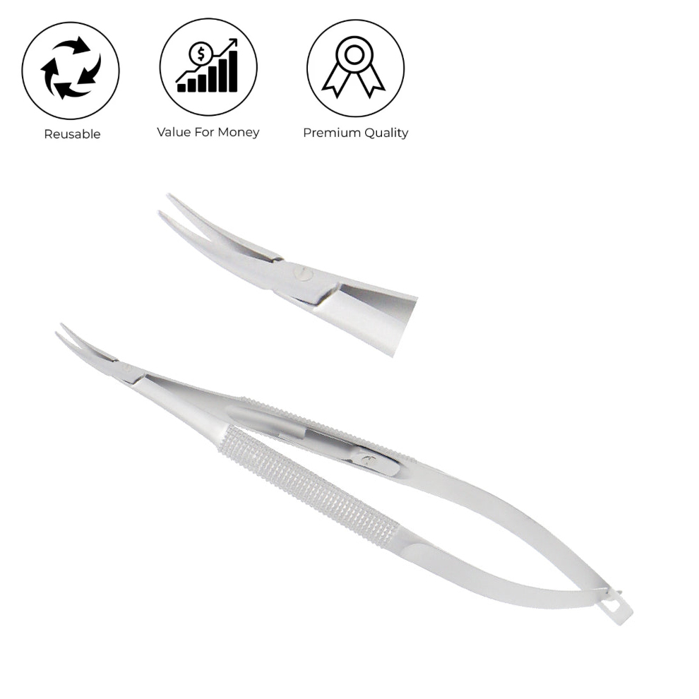 Barraquer Micro Needle holder curved 1 mm with lock overall length 12 5 cm 1