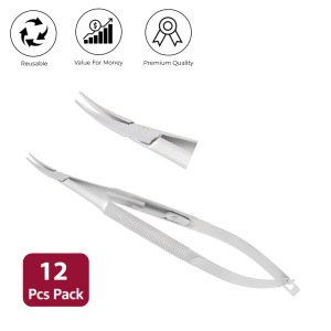 Barraquer Micro Needle holder curved 1 mm with lock overall length 12 5 cm 12pcs