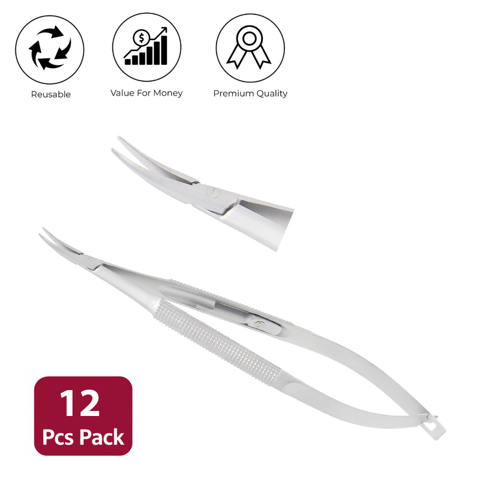 Barraquer Micro Needle holder curved 1 mm with lock overall length 12 5 cm 12pcs