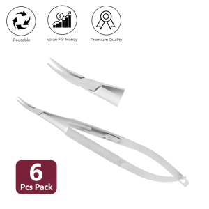 Barraquer Micro Needle holder curved 1 mm with lock overall length 12 5 cm 6pcs
