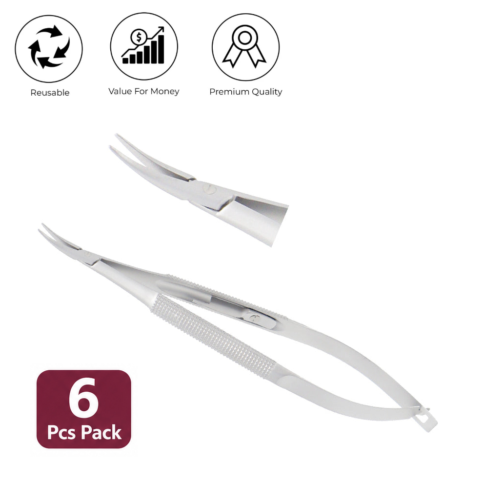Barraquer Micro Needle holder curved 1 mm with lock overall length 12 5 cm 6pcs