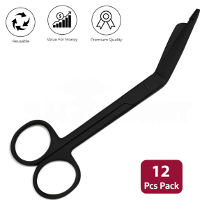 tactical black lister bandage scissors 5 5 12 pcs